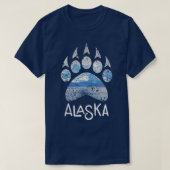 Alaska Alaskan Wildlife Bear Paw Aurora Borealis P T-Shirt (Design vorne)
