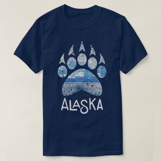 Alaska Alaskan Wildlife Bear Paw Aurora Borealis P T-Shirt (Design vorne)