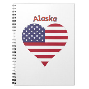 Alaska American Flag Herz Notizblock