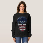 Alaska American Flag Skull  State Flag Alaska Root Sweatshirt (Vorne ganz)