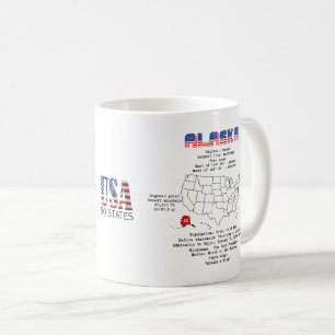 Alaska American Staat auf der Karte und nützliche  Kaffeetasse