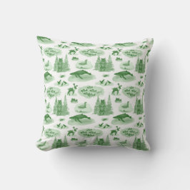 Alaska Animal Toile Throw Kissen (Emerald Green)
