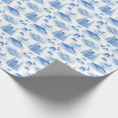 Alaska Animal Toile (Wedgewood Blue) Geschenkpapier (Ecke)