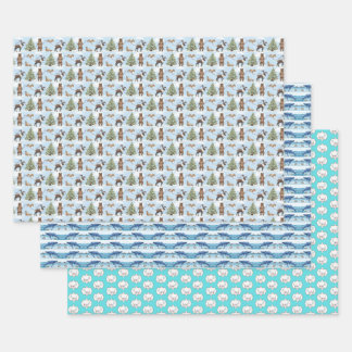 Alaska Animals Holiday Wrapping Paper Geschenkpapier Set