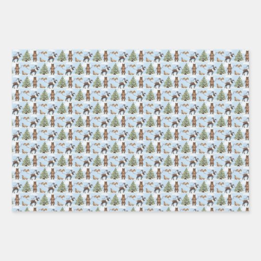 Alaska Animals Holiday Wrapping Paper  Geschenkpapier Set (Vorderseite)