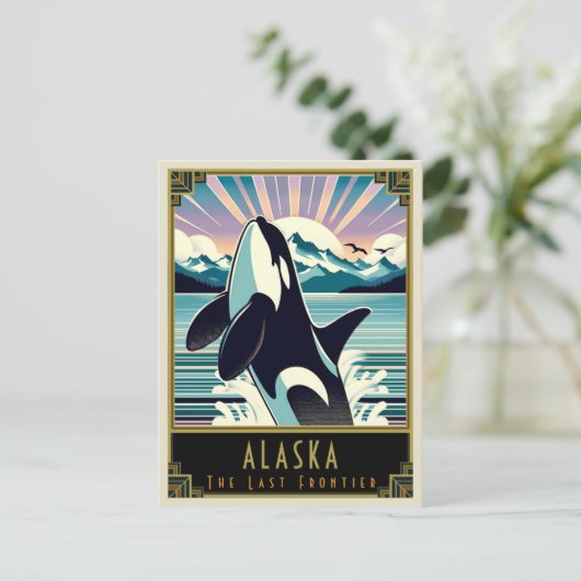 Alaska | Art Deco Postkarte (Stehend Vorderseite)