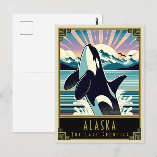 Alaska | Art Deco Postkarte (Vorne/Hinten)
