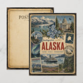 Alaska Authentische Postkarte im Vintage-Stil (Vorne/Hinten)