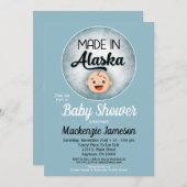 Alaska Baby Shower Funny Blue Boys Einladung (Vorne/Hinten)