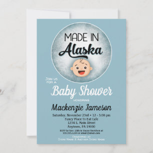 Alaska Baby Shower Funny Blue Boys Einladung