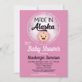 Alaska Baby Shower Funny Pink Girls Einladung