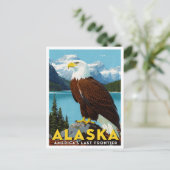 Alaska Bald Eagle Last Frontier Art Postkarte (Stehend Vorderseite)