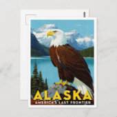 Alaska Bald Eagle Last Frontier Art Postkarte (Vorne/Hinten)