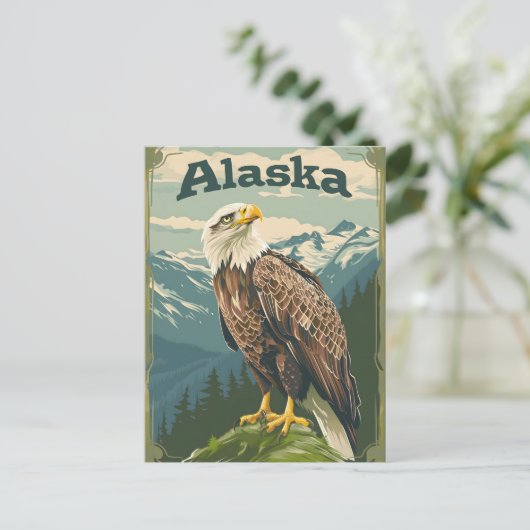 Alaska Bald Eagle Postkarte (Stehend Vorderseite)