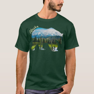 Alaska-Bär - Grizzlybär mit Alaska-Gebirge 4 T-Shirt