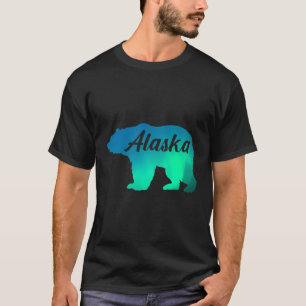 Alaska Bär Nordlichter Aurora Borealis Natur T-Shirt