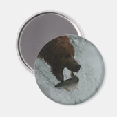 Alaska Bear fängt Lachs Magnet (Vorderseite/Rückseite)