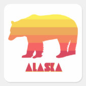 Alaska Bear Quadratischer Aufkleber (Vorderseite)
