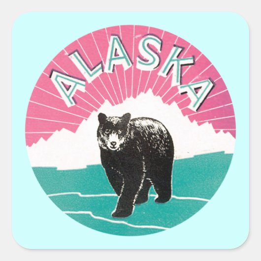 Alaska Bear Quadratischer Aufkleber (Vorderseite)