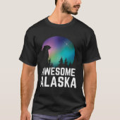 Alaska Bears Northern Aurora Borealis Lights Alask T-Shirt (Vorderseite)