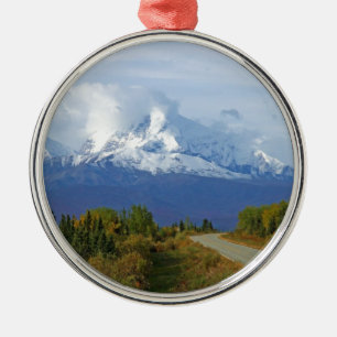 Alaska Berge Baum Natur Wald Schicksal Jahreszeit Ornament Aus Metall