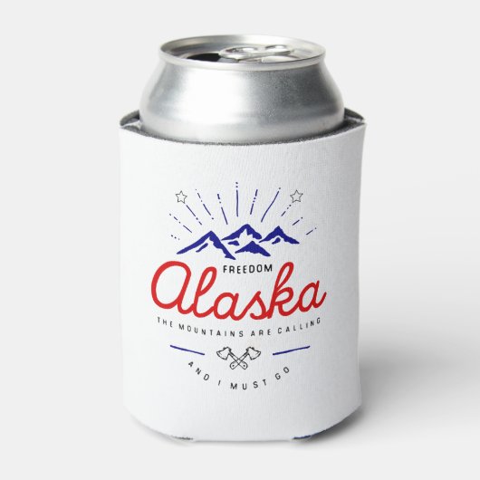 Alaska-Berge fordern, dass ich hellfarbig werde Dosenkühler (Kanne Vorderseite)