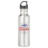 Alaska-Berge fordern, dass ich hellfarbig werde Edelstahlflasche (Vorderseite)