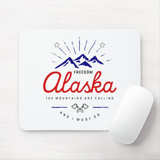 Alaska-Berge fordern, dass ich hellfarbig werde Mousepad (Mit Mouse)