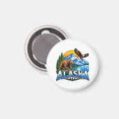 Alaska Berge und Bär Magnet (Vorderseite/Rückseite)