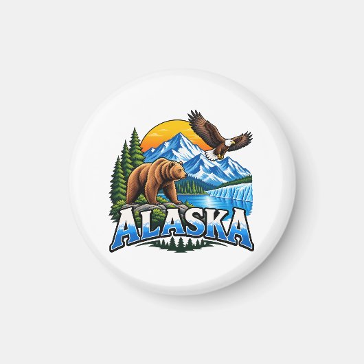 Alaska Berge und Bär Magnet (Vorne)