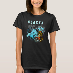 Alaska Berge und Wanderer Tourismus Urlaubsausrüst T-Shirt