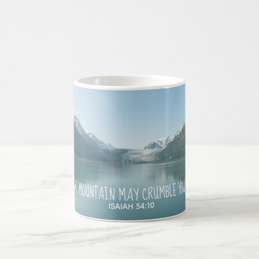 Alaska-Berge, Vers von Jesaja-54:10 Kaffeetasse (Mittel)