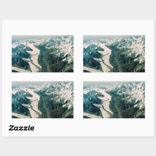 Alaska-Bergkette Rechteckiger Aufkleber (Blatt)