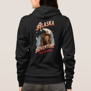 Alaska Bigfoot-Abenteuer Retro-Wilderness-Kunst Hoodie