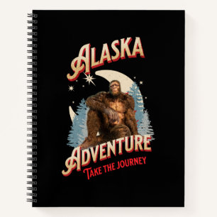 Alaska Bigfoot-Abenteuer Retro-Wilderness-Kunst Notizblock