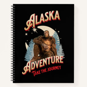 Alaska Bigfoot-Abenteuer Retro-Wilderness-Kunst Notizblock