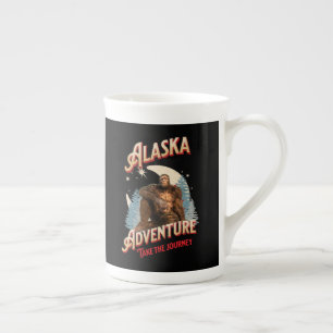 Alaska Bigfoot-Abenteuer Retro-Wilderness-Kunst Porzellantasse