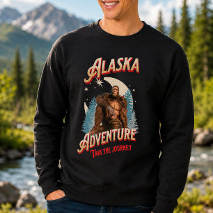 Alaska Bigfoot-Abenteuer Retro-Wilderness-Kunst Sweatshirt