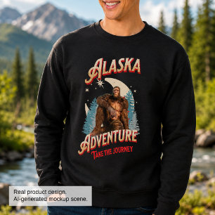 Alaska Bigfoot-Abenteuer Retro-Wilderness-Kunst Sweatshirt