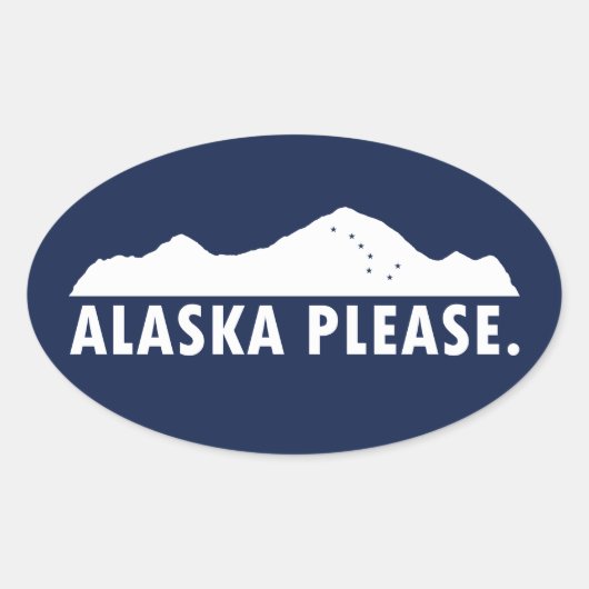 Alaska Bitte Ovaler Aufkleber (Vorderseite)