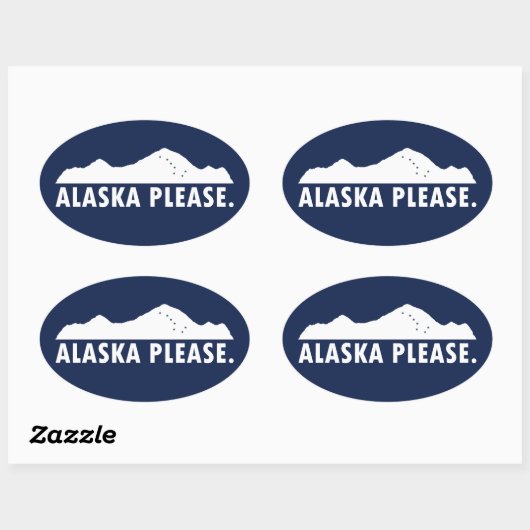 Alaska Bitte Ovaler Aufkleber (Blatt)