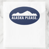Alaska Bitte Ovaler Aufkleber (Tasche)