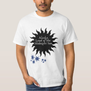 Alaska Black Midnight Sun Kunst T-Shirt