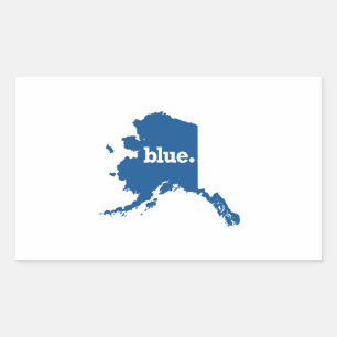 ALASKA BLAUER STAAT RECHTECKIGER AUFKLEBER