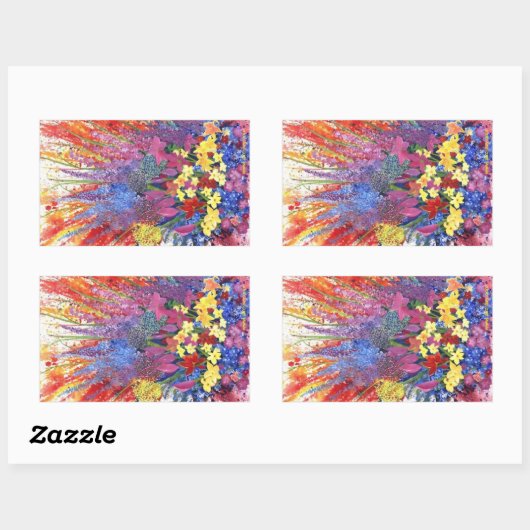 Alaska-Blumenaufkleber Rechteckiger Aufkleber (Blatt)