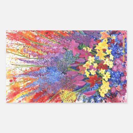 Alaska-Blumenaufkleber Rechteckiger Aufkleber (Vorderseite)