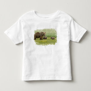 Alaska-Braunbär-Weibchen und drei Junge, Ursus Kleinkind T-shirt