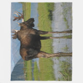 Alaska Bull Moose Antler Rack Outdoor Scene Foto Fleecedecke (Vorderseite)