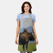 Alaska Bull Moose Antlers Farbe entworfen Schürze (Getragen)
