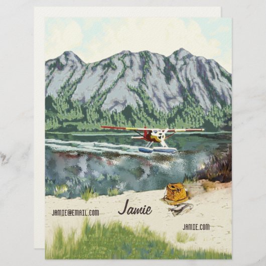 Alaska Bush Flugzeug und Angelreisen Briefbogen (Vorne/Hinten)